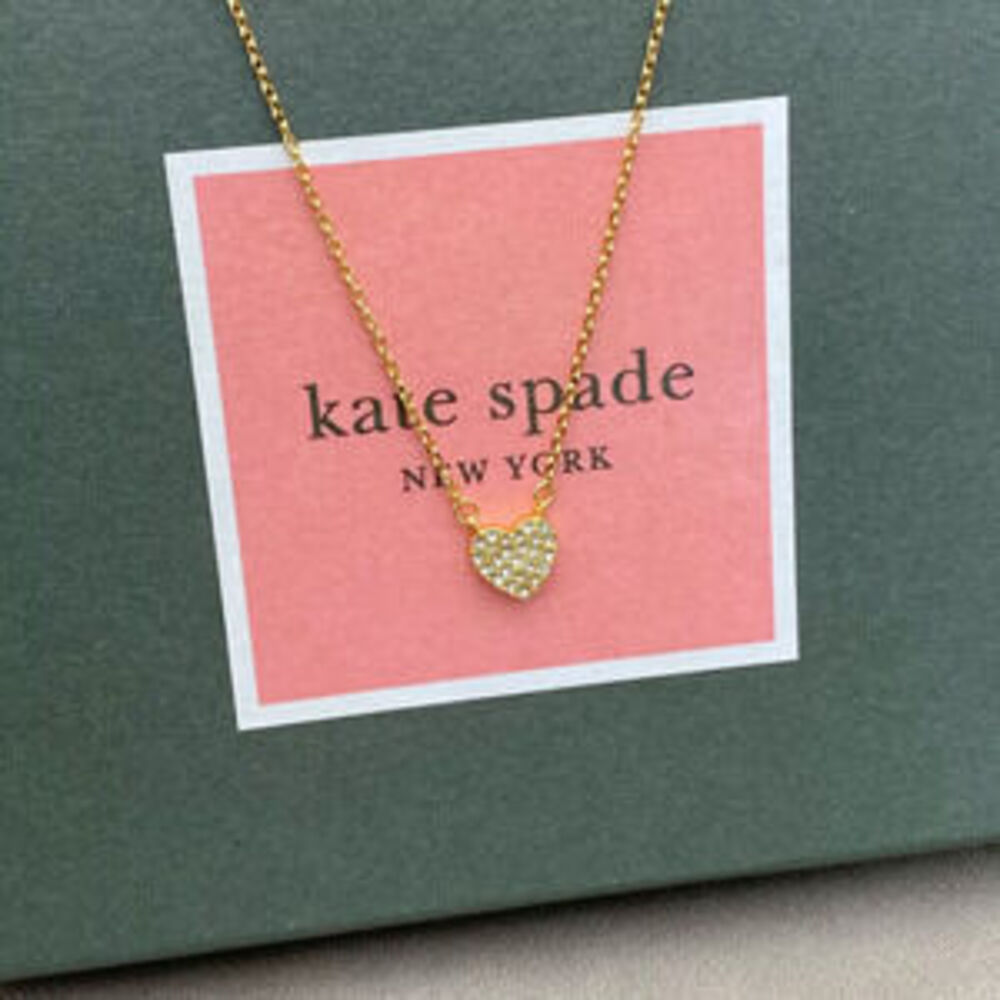 kate spade Rhinestone Heart Metal Necklace
